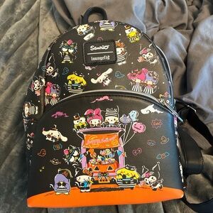 Loungefly hello kitty Halloween Sanrio Black and Orange Backpack